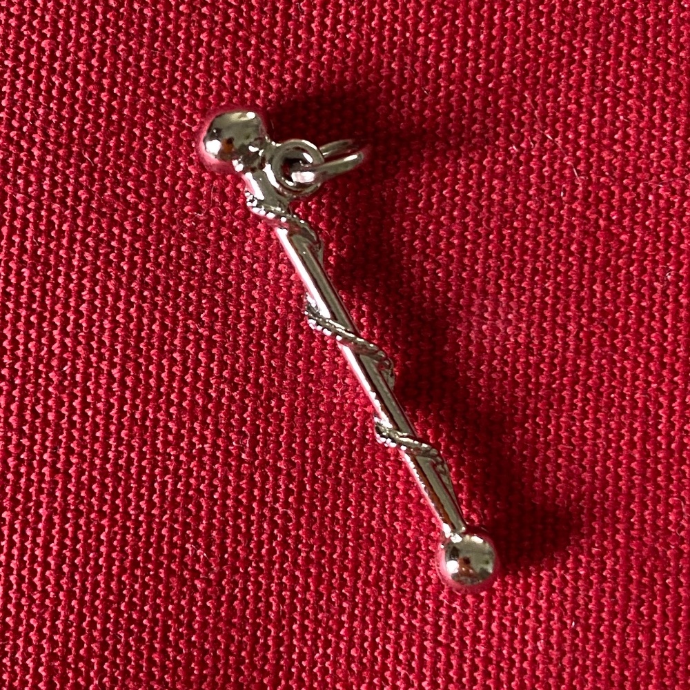 VTG Silver Drum Major Mace Baton Charm